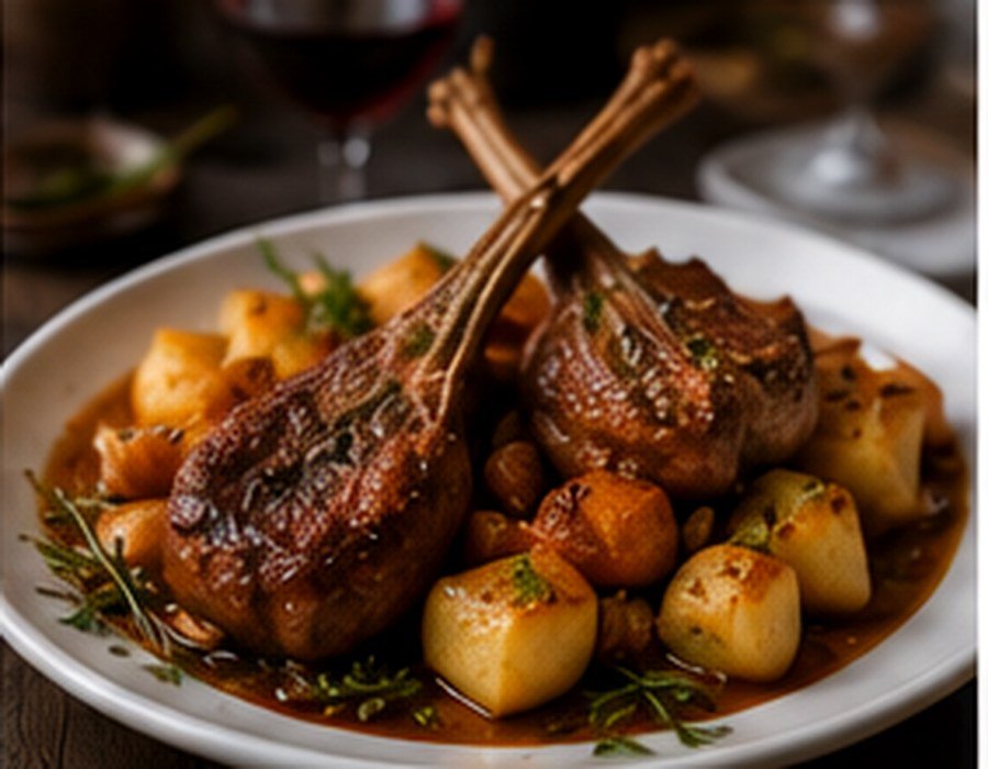 Ternasco de Aragón asado con patatas panadera